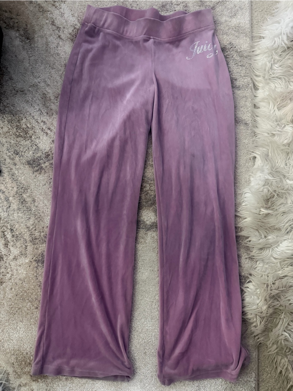 Juicy Couture Lavender Velvet Wide-Leg Pants